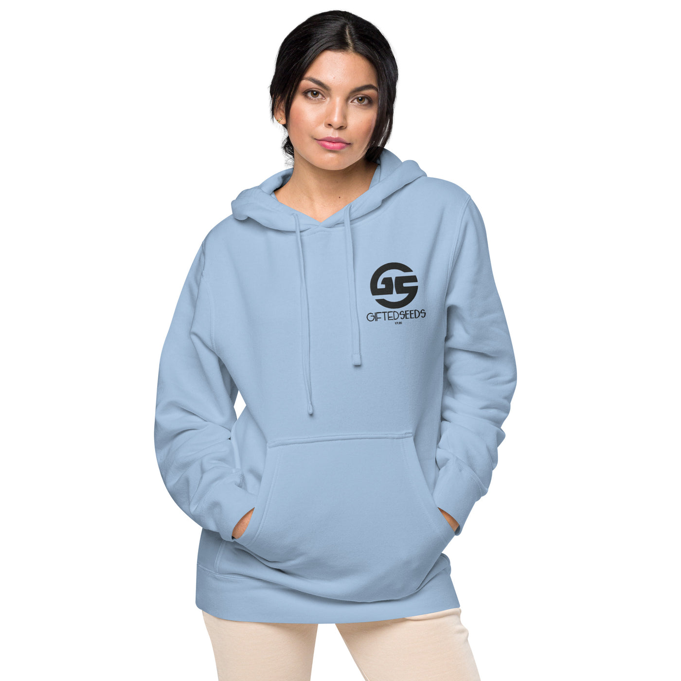 GS BLK Emb Branded Un-Basic LUXE Unisex Pigment-Dyed Hoodie