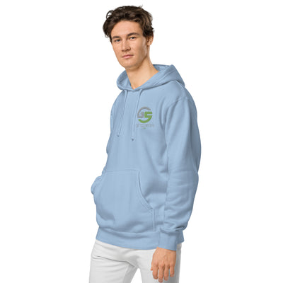 GS GRY/KIWI Emb Branded Un-Basic LUXE Unisex Pigment-Dyed Hoodie