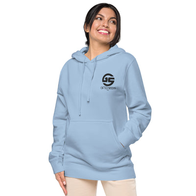 GS BLK Emb Branded Un-Basic LUXE Unisex Pigment-Dyed Hoodie