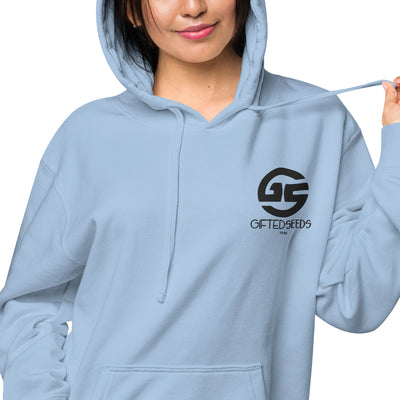 GS BLK Emb Branded Un-Basic LUXE Unisex Pigment-Dyed Hoodie