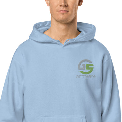 GS GRY/KIWI Emb Branded Un-Basic LUXE Unisex Pigment-Dyed Hoodie