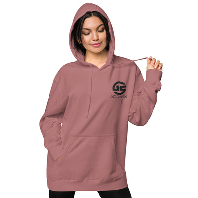 GS BLK Emb Branded Un-Basic LUXE Unisex Pigment-Dyed Hoodie