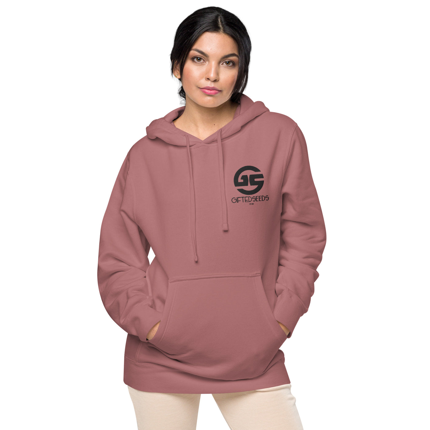 GS BLK Emb Branded Un-Basic LUXE Unisex Pigment-Dyed Hoodie