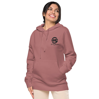 GS BLK Emb Branded Un-Basic LUXE Unisex Pigment-Dyed Hoodie