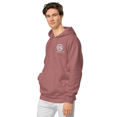 GS WHT Emb Branded Un-Basic LUXE Unisex Pigment Dyed Hoodie