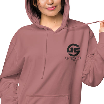 GS BLK Emb Branded Un-Basic LUXE Unisex Pigment-Dyed Hoodie