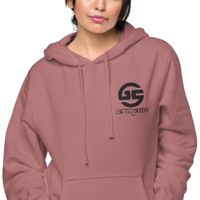 GS BLK Emb Branded Un-Basic LUXE Unisex Pigment-Dyed Hoodie