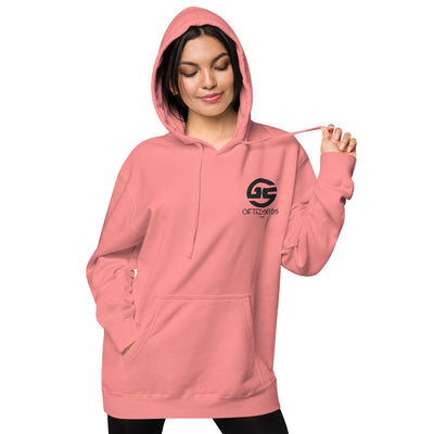 GS BLK Emb Branded Un-Basic LUXE Unisex Pigment-Dyed Hoodie