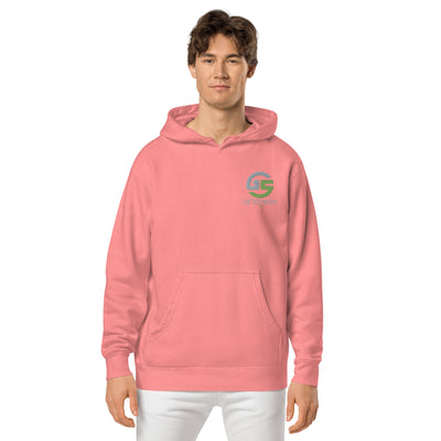 GS GRY/KIWI Emb Branded Un-Basic LUXE Unisex Pigment-Dyed Hoodie