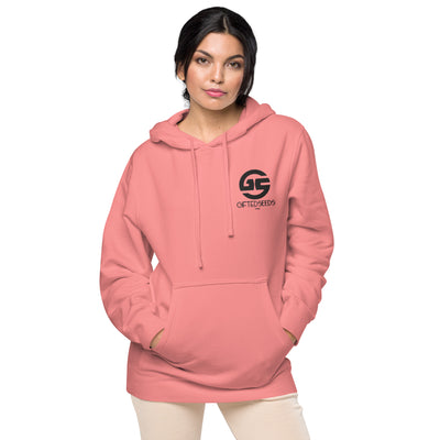 GS BLK Emb Branded Un-Basic LUXE Unisex Pigment-Dyed Hoodie