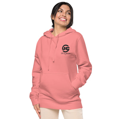 GS BLK Emb Branded Un-Basic LUXE Unisex Pigment-Dyed Hoodie