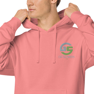 GS GRY/KIWI Emb Branded Un-Basic LUXE Unisex Pigment-Dyed Hoodie