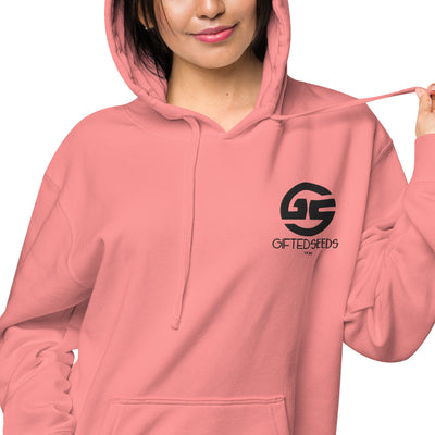 GS BLK Emb Branded Un-Basic LUXE Unisex Pigment-Dyed Hoodie