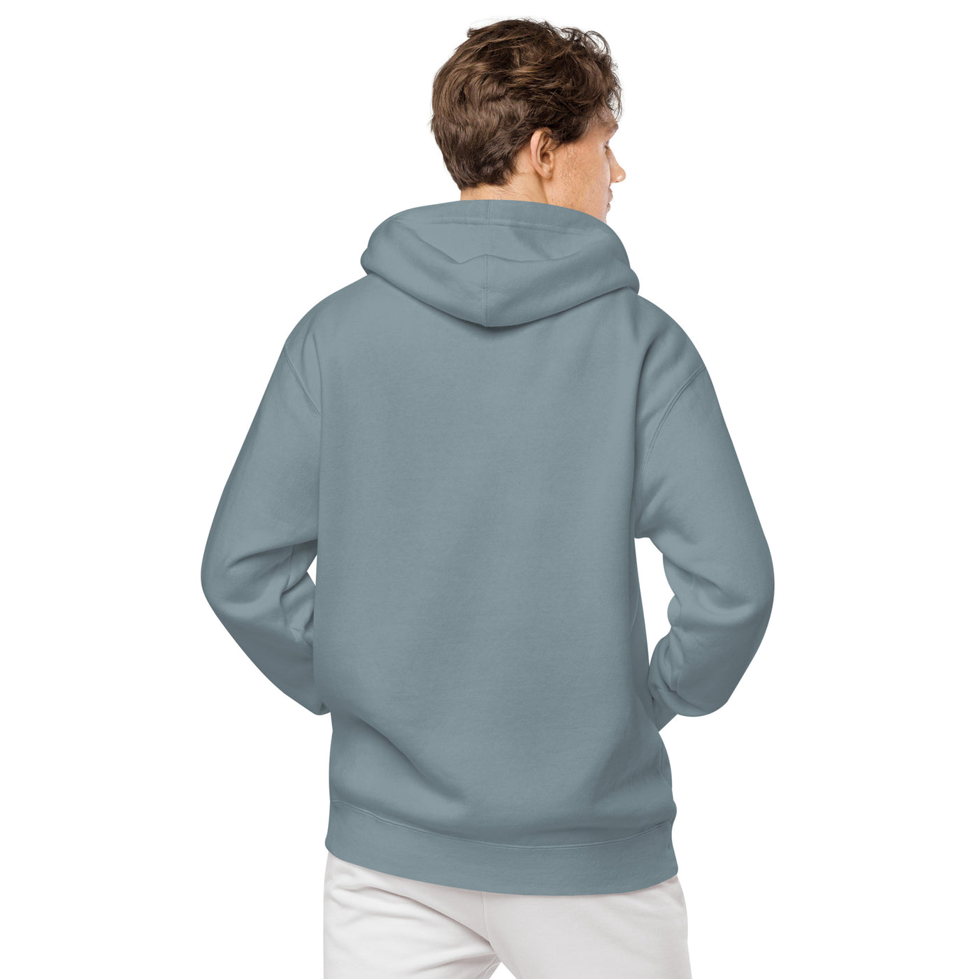 GS GRY/KIWI Emb Branded Un-Basic LUXE Unisex Pigment-Dyed Hoodie