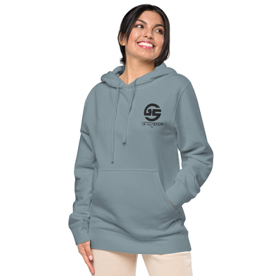 GS BLK Emb Branded Un-Basic LUXE Unisex Pigment-Dyed Hoodie