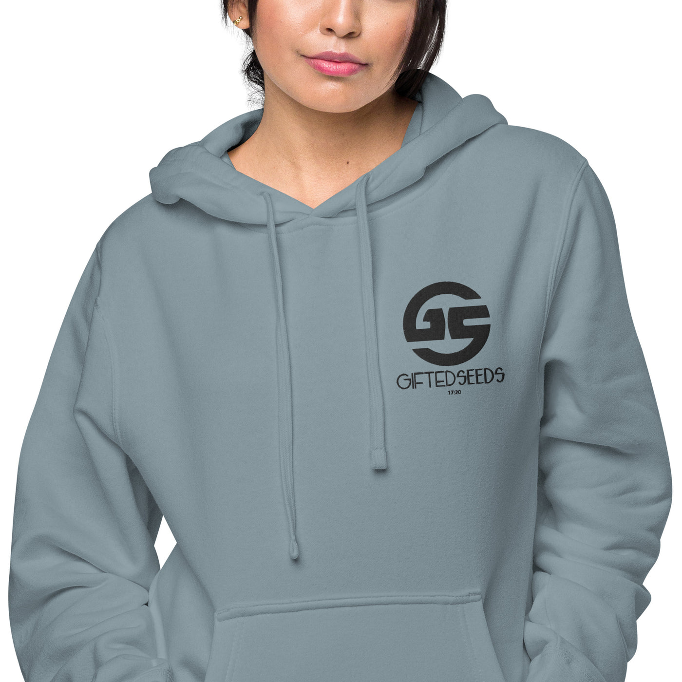 GS BLK Emb Branded Un-Basic LUXE Unisex Pigment-Dyed Hoodie