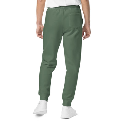 GS GRY/KIWI Emb Branded Un-Basic LUXE Unisex Pigment-Dyed Joggers