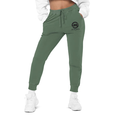 GS BLK Emb Branded Un-Basic LUXE Unisex Pigment Dyed Joggers