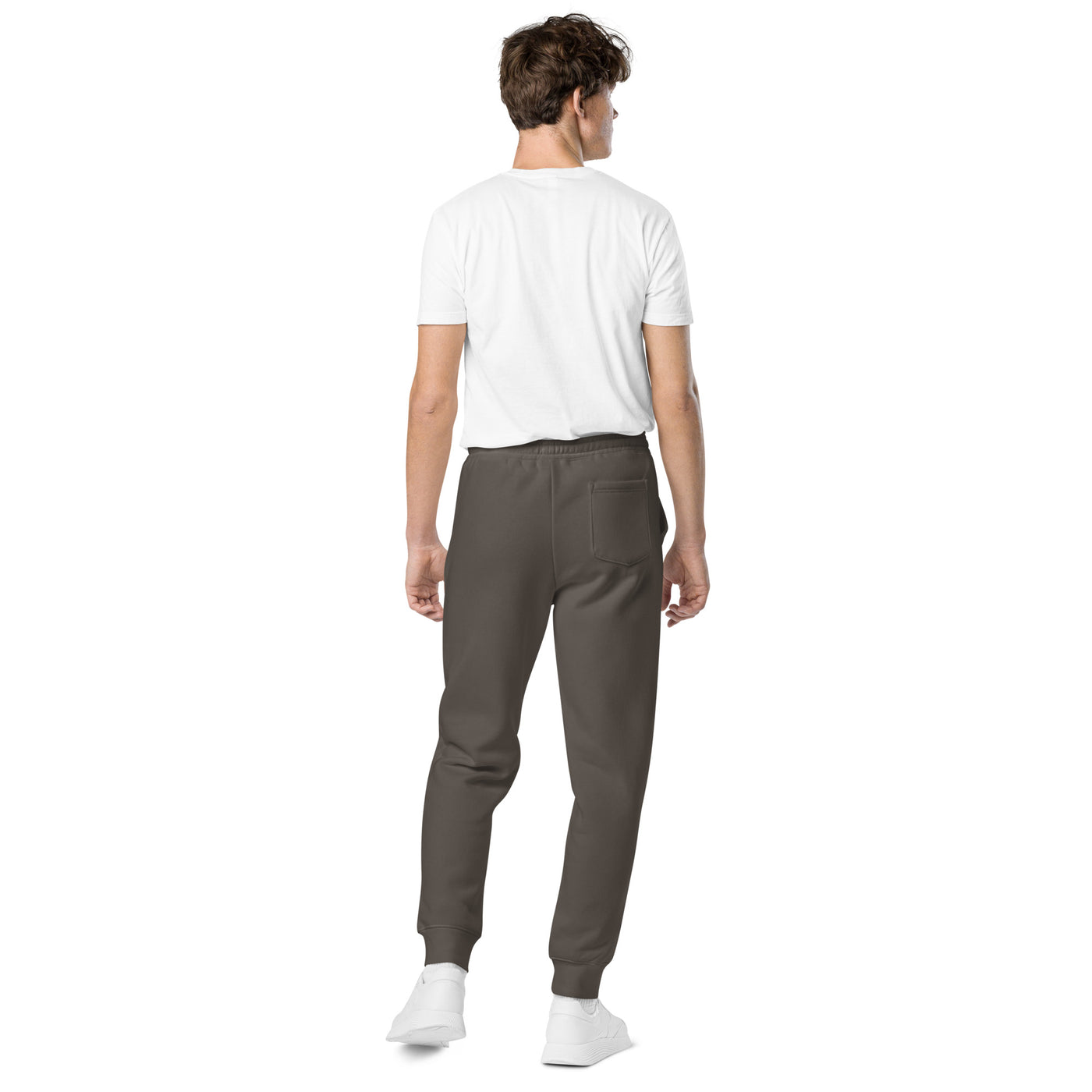 GS WHT Emb Branded Un-Basic LUXE Unisex Pigment-Dyed Joggers