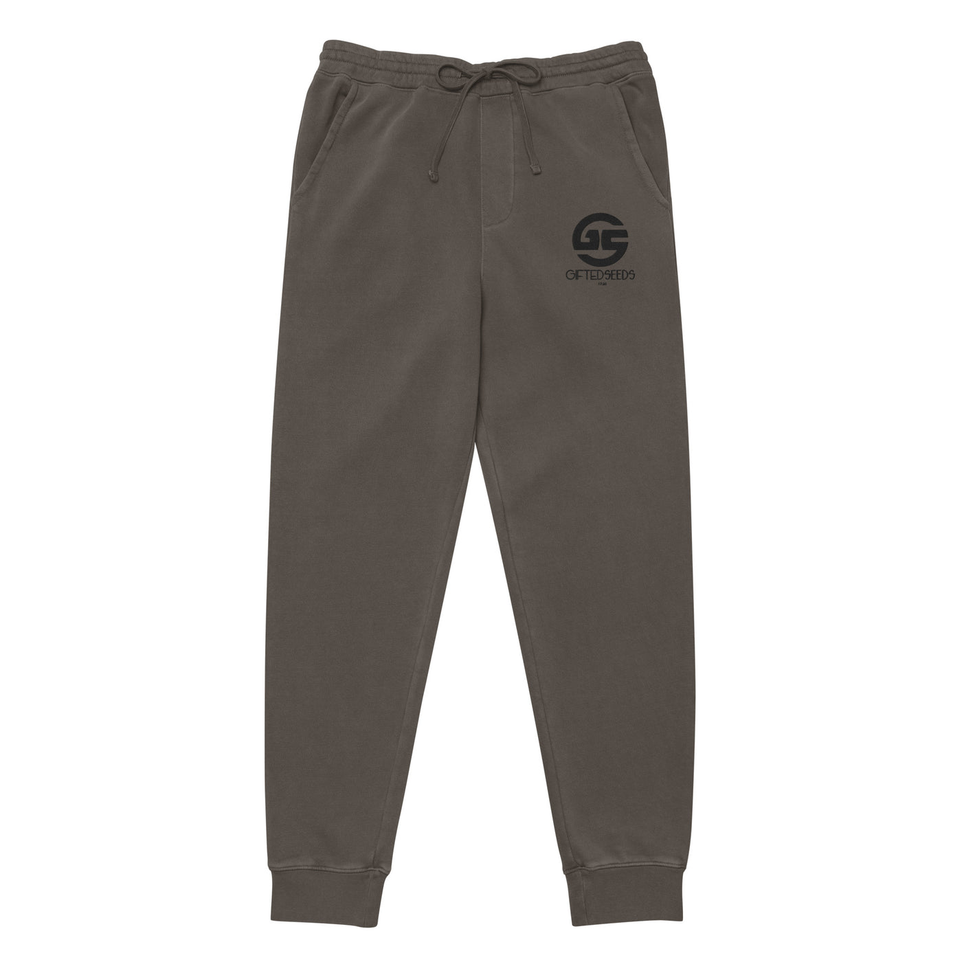 GS BLK Emb Branded Un-Basic LUXE Unisex Pigment Dyed Joggers