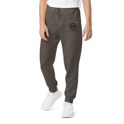 GS BLK Emb Branded Un-Basic LUXE Unisex Pigment Dyed Joggers