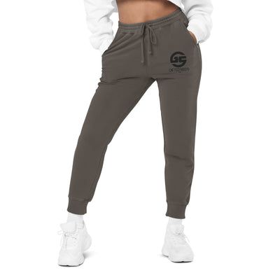 GS BLK Emb Branded Un-Basic LUXE Unisex Pigment Dyed Joggers