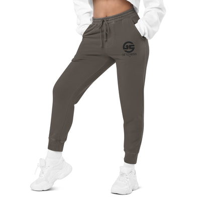 GS BLK Emb Branded Un-Basic LUXE Unisex Pigment Dyed Joggers