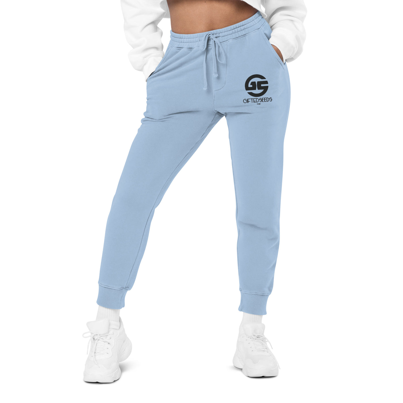 GS BLK Emb Branded Un-Basic LUXE Unisex Pigment Dyed Joggers