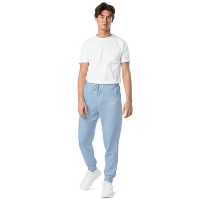 GS WHT Emb Branded Un-Basic LUXE Unisex Pigment-Dyed Joggers