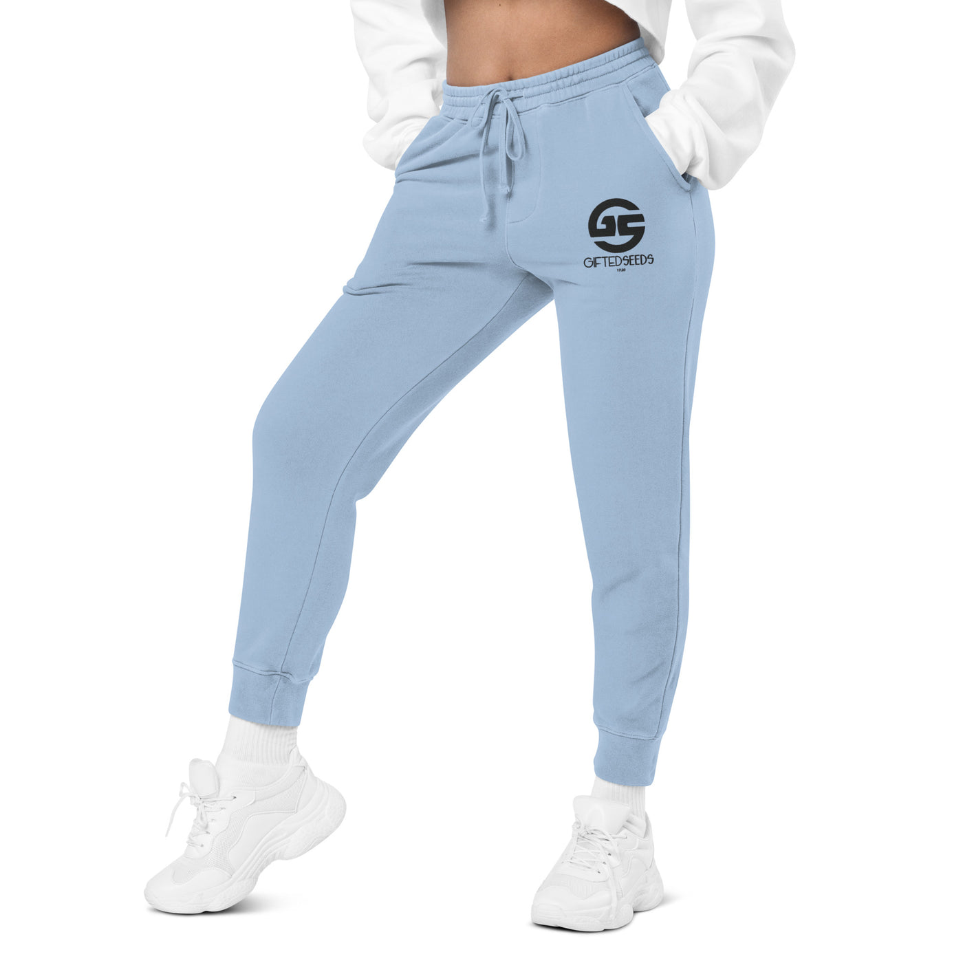 GS BLK Emb Branded Un-Basic LUXE Unisex Pigment Dyed Joggers