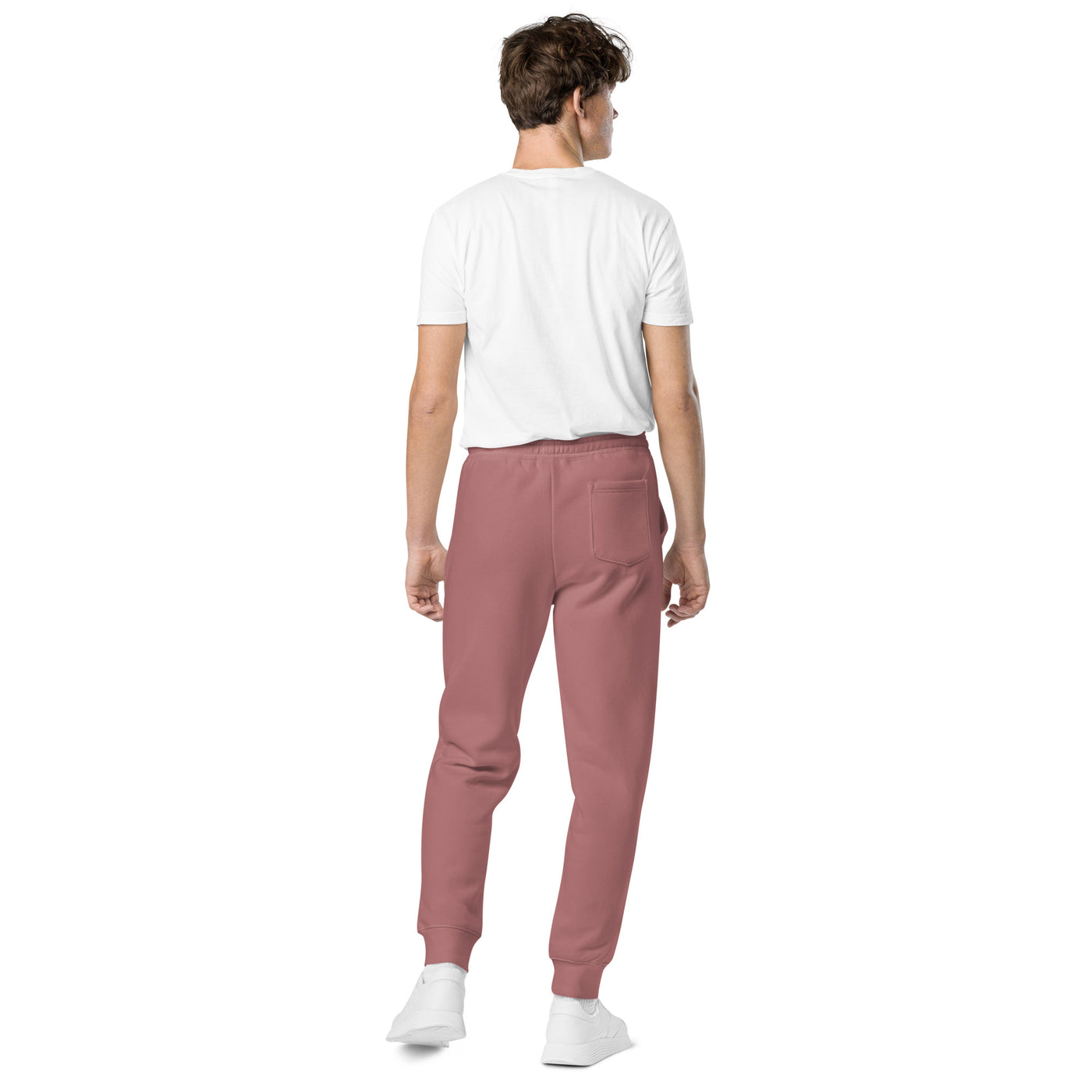 GS WHT Emb Branded Un-Basic LUXE Unisex Pigment-Dyed Joggers