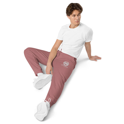 GS WHT Emb Branded Un-Basic LUXE Unisex Pigment-Dyed Joggers