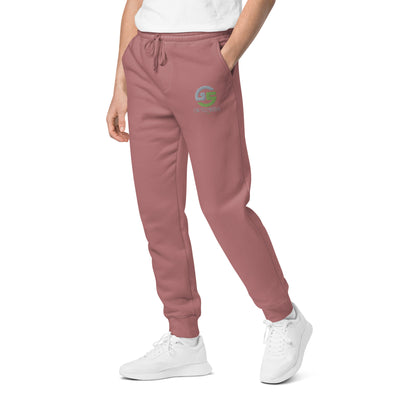 GS GRY/KIWI Emb Branded Un-Basic LUXE Unisex Pigment-Dyed Joggers