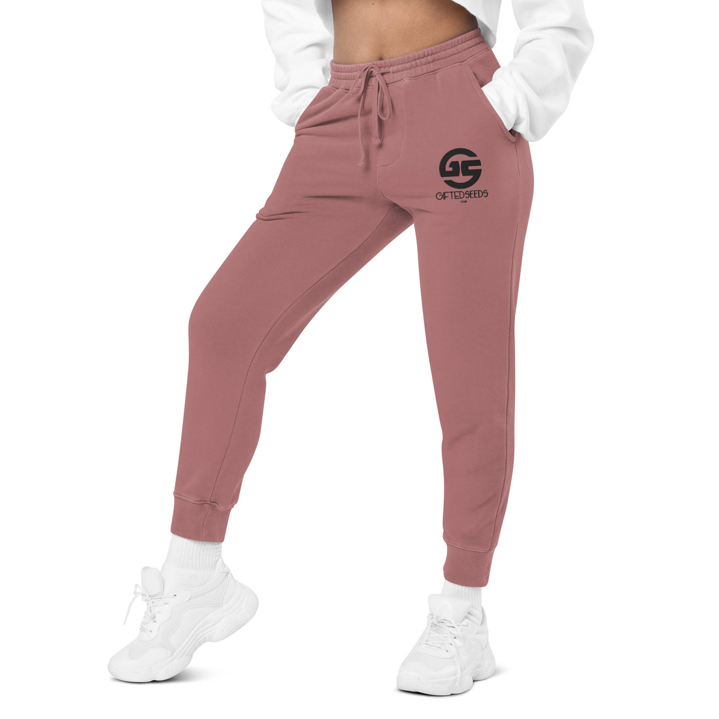 GS BLK Emb Branded Un-Basic LUXE Unisex Pigment Dyed Joggers