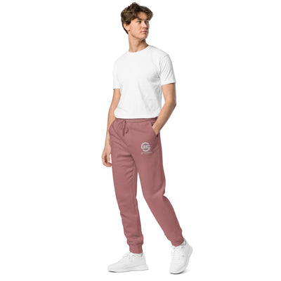 GS WHT Emb Branded Un-Basic LUXE Unisex Pigment-Dyed Joggers