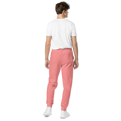 GS WHT Emb Branded Un-Basic LUXE Unisex Pigment-Dyed Joggers