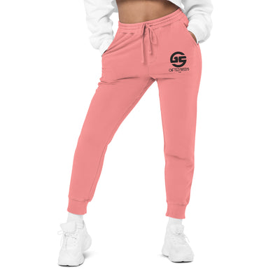 GS BLK Emb Branded Un-Basic LUXE Unisex Pigment Dyed Joggers