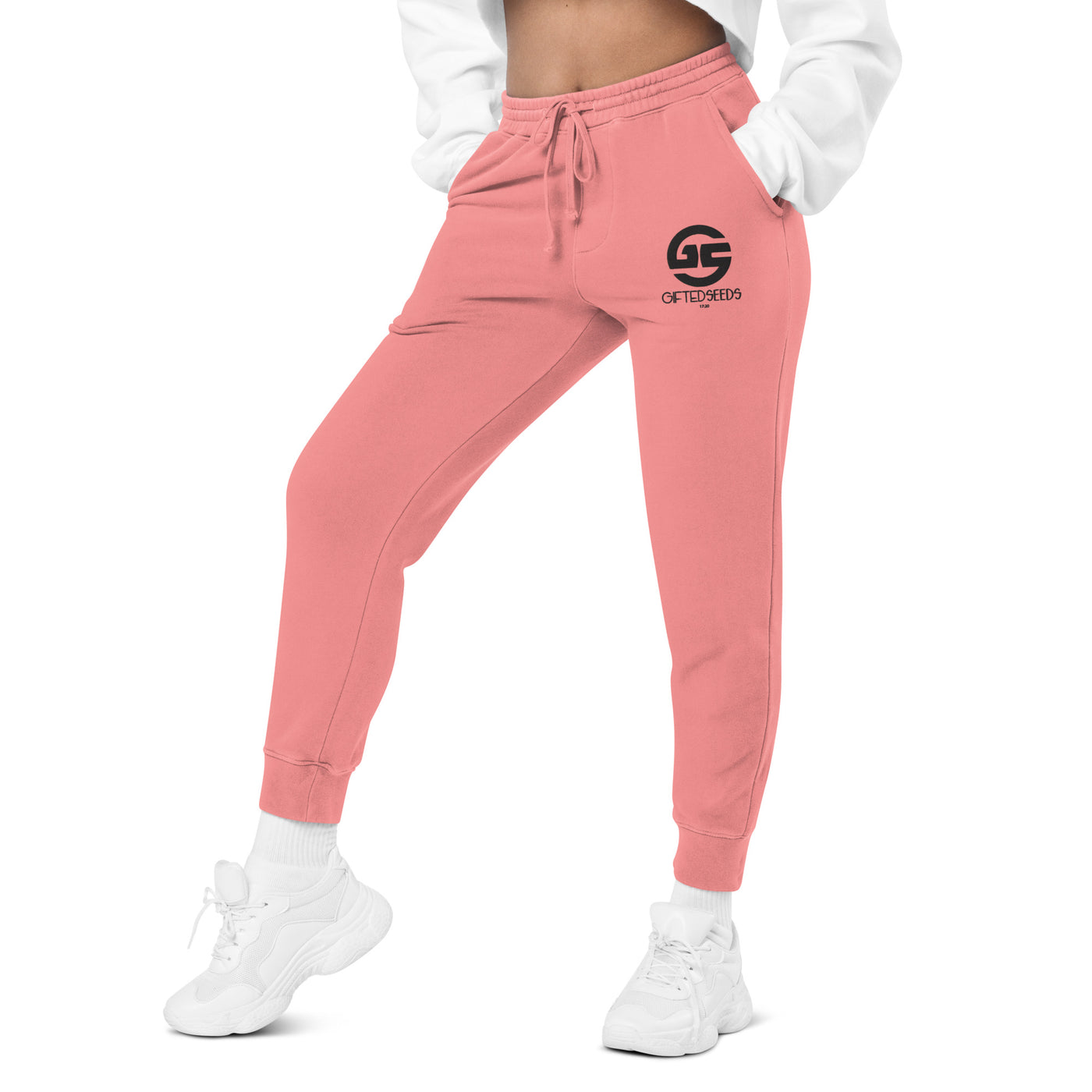 GS BLK Emb Branded Un-Basic LUXE Unisex Pigment Dyed Joggers