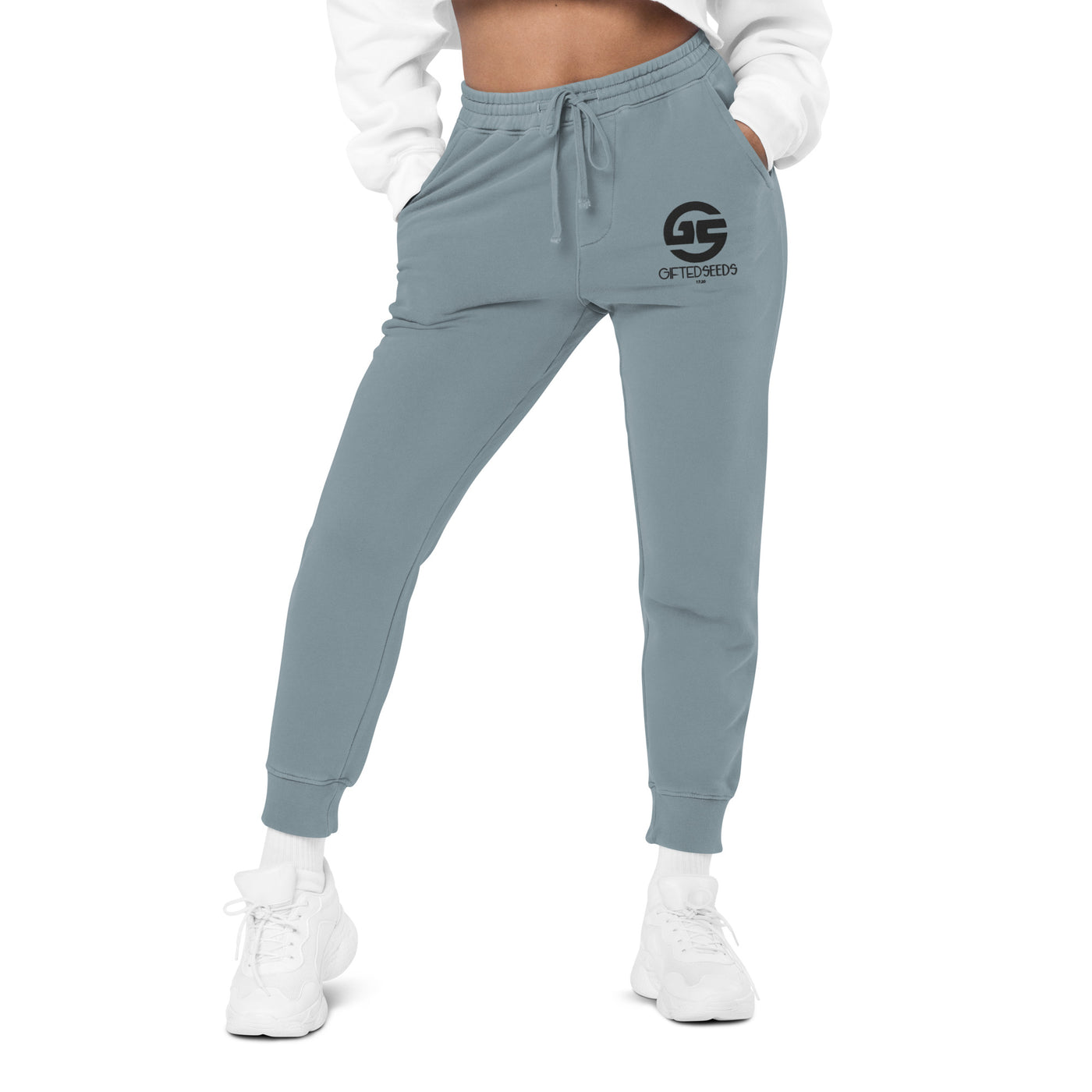 GS BLK Emb Branded Un-Basic LUXE Unisex Pigment Dyed Joggers