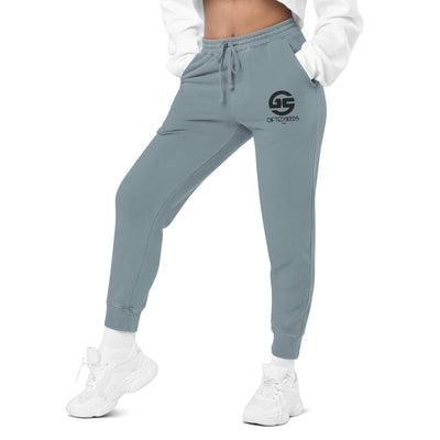 GS BLK Emb Branded Un-Basic LUXE Unisex Pigment Dyed Joggers