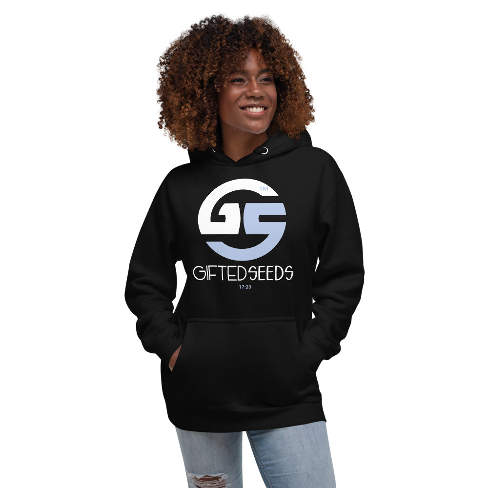 GS Branded  Un-Basic WHT/LTB Screened Unisex Hoodie