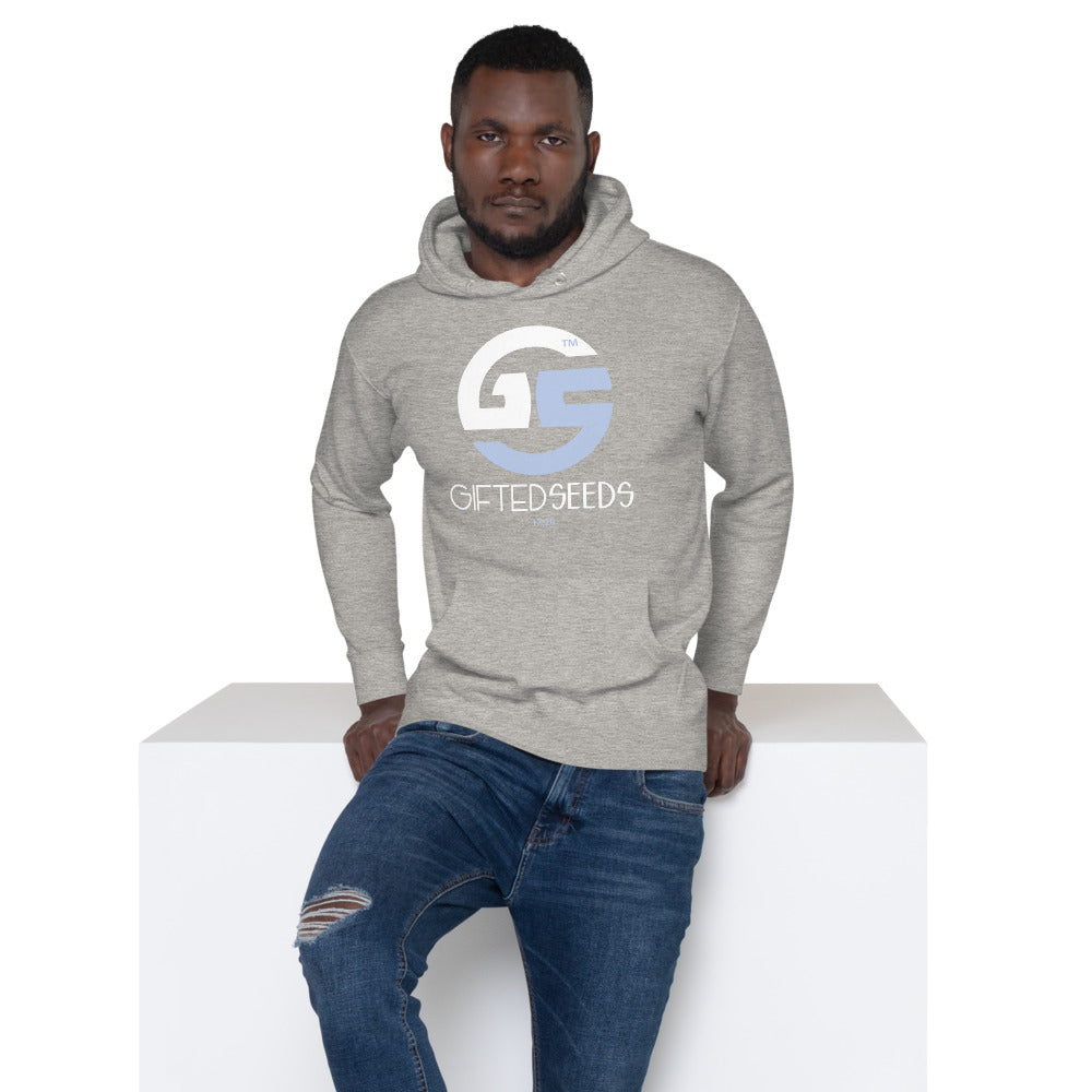 GS Branded  Un-Basic WHT/LTB Screened Unisex Hoodie