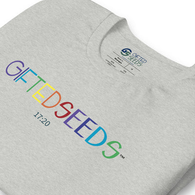 Gifted Seeds Rainbow Less is More Short Sleeve Unisex T-Shirt