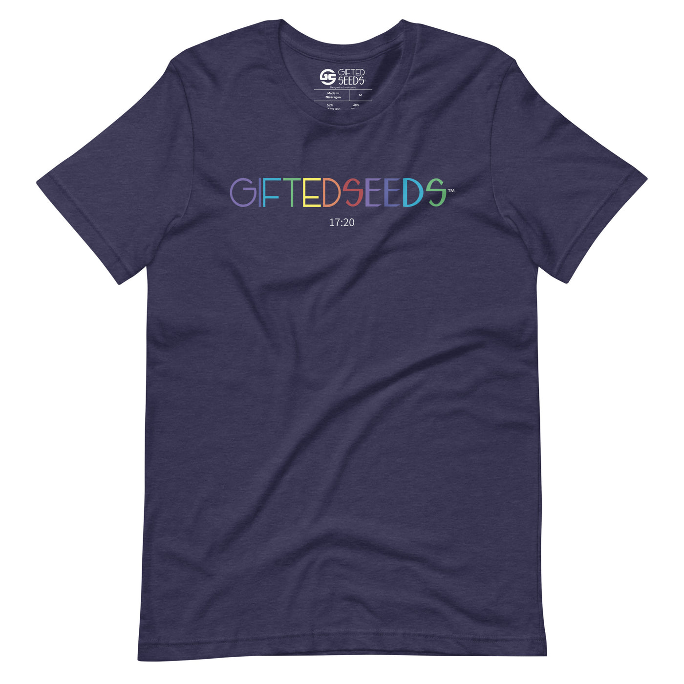 Gifted Seeds Rainbow Less is More Short Sleeve Unisex T-Shirt