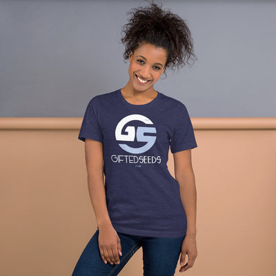 GS Branded Un-Basic WHT/LTB Screened Short-Sleeve Unisex T-Shirt