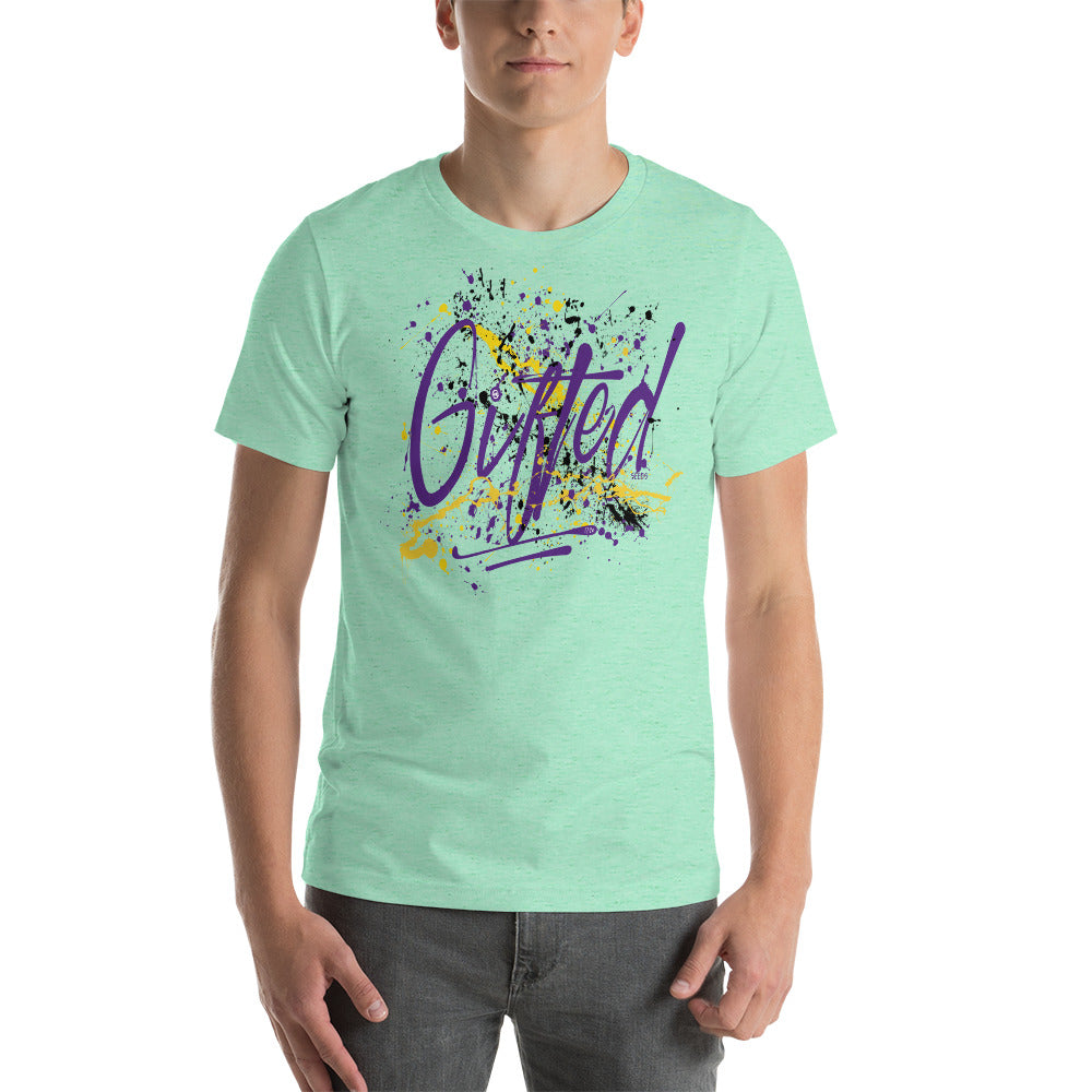 GIFTED PUR/GLD Short-Sleeve Unisex T-Shirt