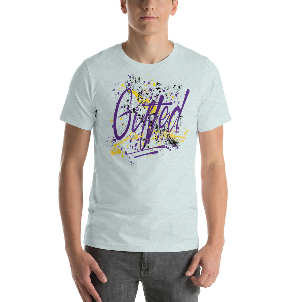 GIFTED PUR/GLD Short-Sleeve Unisex T-Shirt