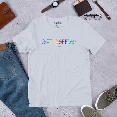 Gifted Seeds Rainbow Less is More Short Sleeve Unisex T-Shirt