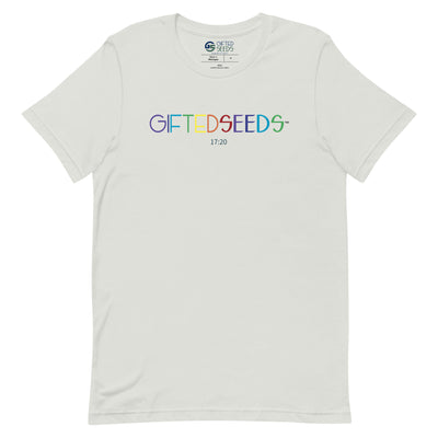 Gifted Seeds Rainbow Less is More Short Sleeve Unisex T-Shirt