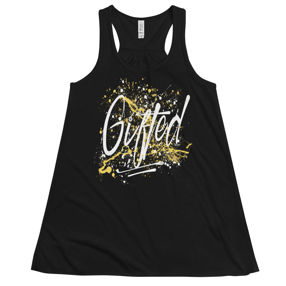 GIFTED WHT/YEL Women's Flowy Racerback Tank